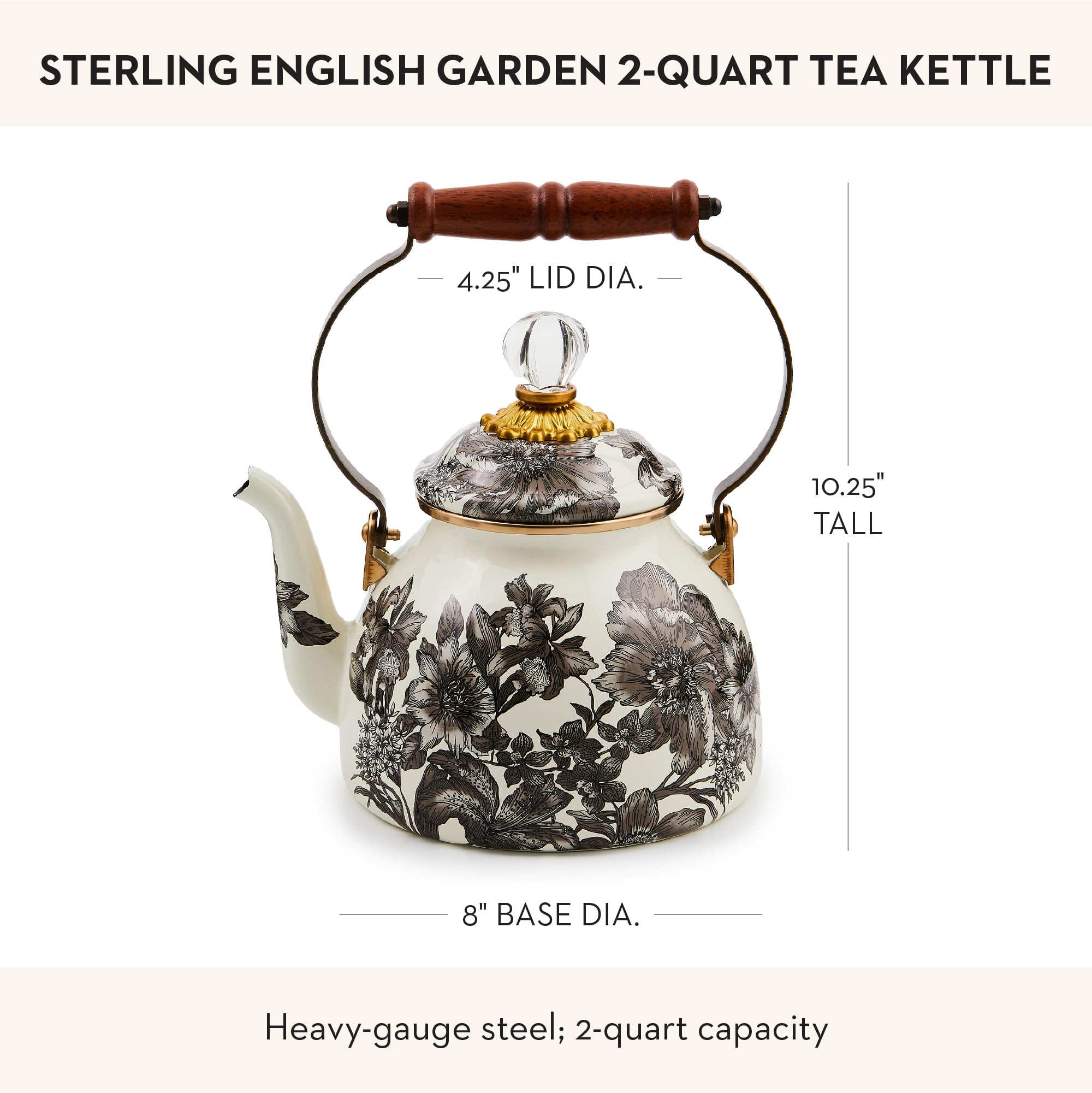 Amazon.com: MACKENZIE-CHILDS 2-Quart Enamel Tea Kettle, Cute Tea